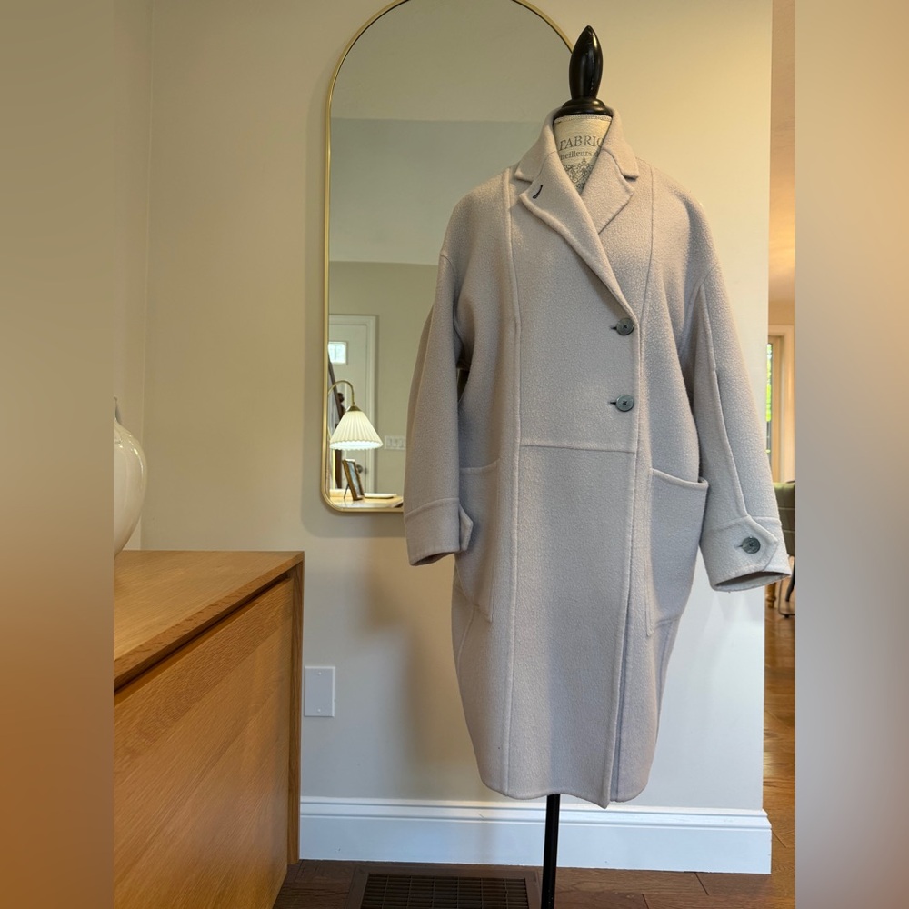 3.1 Phillip Lim Long Oversized Wool Coat in Light Grey